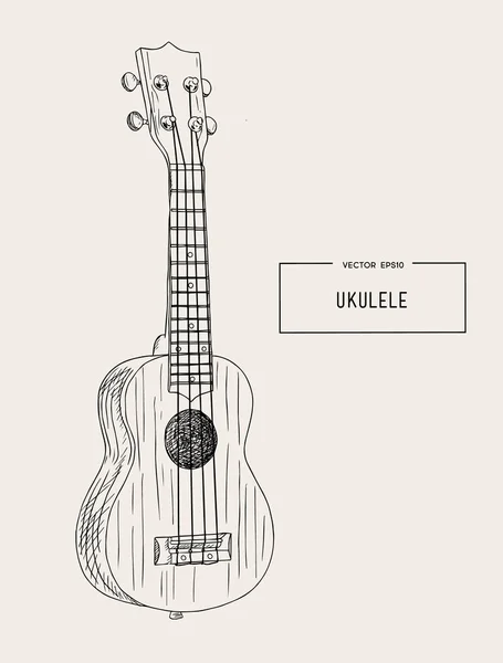 Ukulele - hawaiianischer, handgezeichneter Skizzenvektor. — Stockvektor