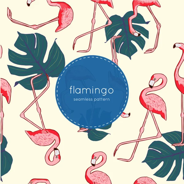 Vektör seamless modeli ile flamingo