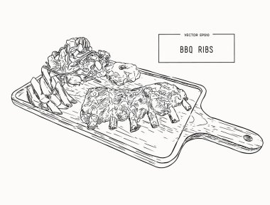 ızgara yedek kaburga çizimi .