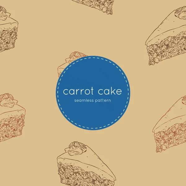 Carotte gâteau dessin à la main croquis motif sans couture vecteur . — Image vectorielle