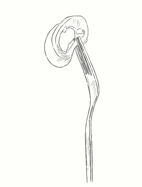 kalamar, el çizmek sketch vektör çatalla.