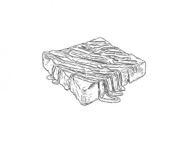 el çizmek sketch vektör soslu kızarmış ekmek.