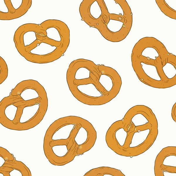 Mini sal pretzel, mão desenhar esboço vetor —  Vetores de Stock