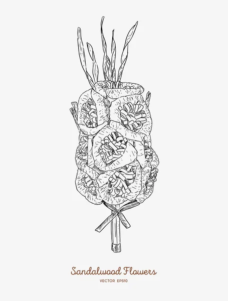 Сандаловые цветы на похороны — стоковый вектор