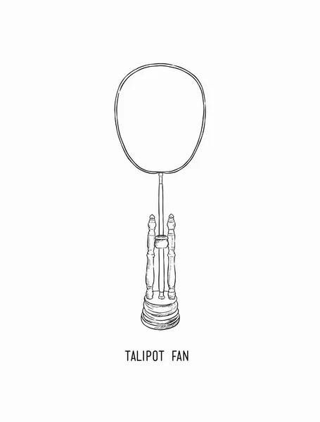 タリポットヤシ ファン僧侶仏教タイ ベクトル. — ストックベクタ