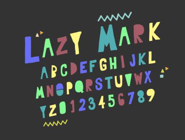 Vektör alfabe ayarlayın. Şirin renkli İngilizce alfabe.