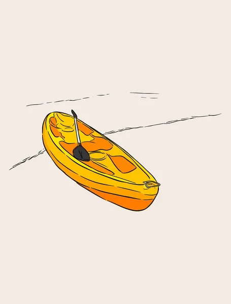 Illustrazione vettoriale schizzo Kayak — Vettoriale Stock