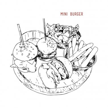 Mini hamburger vektör