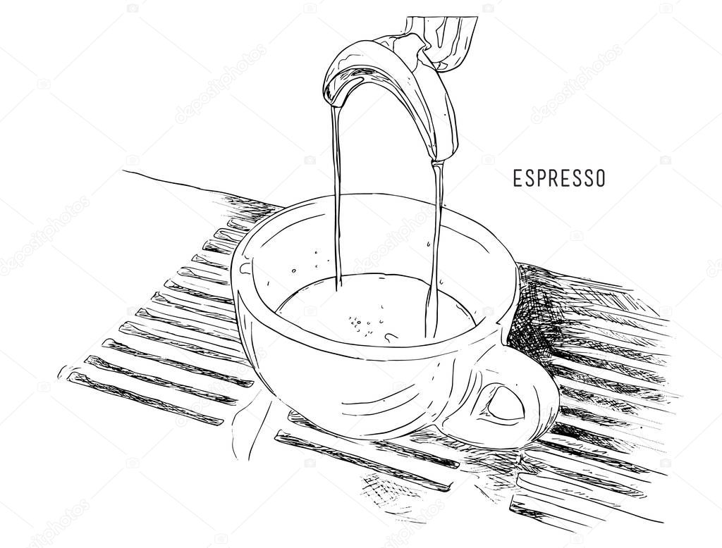 espresso double shot , coffee machine.