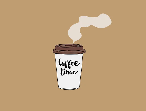 Quitar la taza de café, mano dibujar vector . — Vector de stock