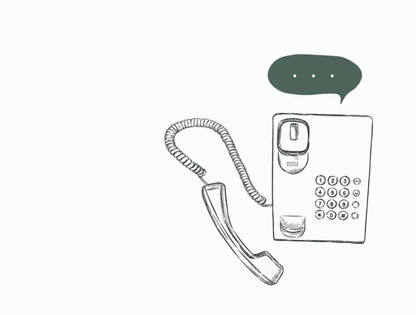 Téléphone, dessin à la main vecteur de croquis . — Image vectorielle