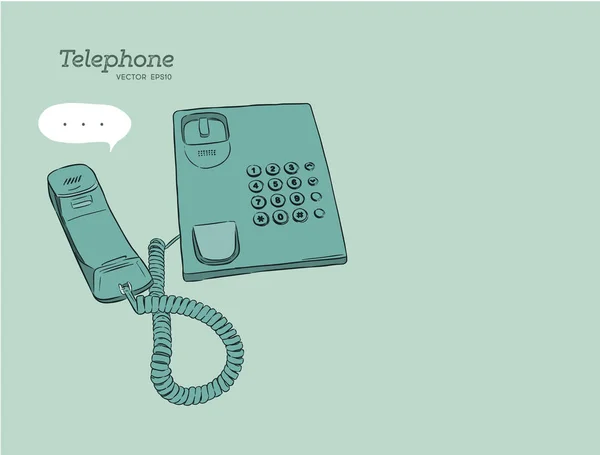 Telephone, hand draw sketch vector. — Stock Vector