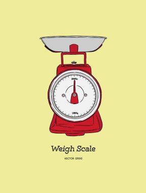 kitchen scales / cartoon vector and illustration, hand drawn sty clipart