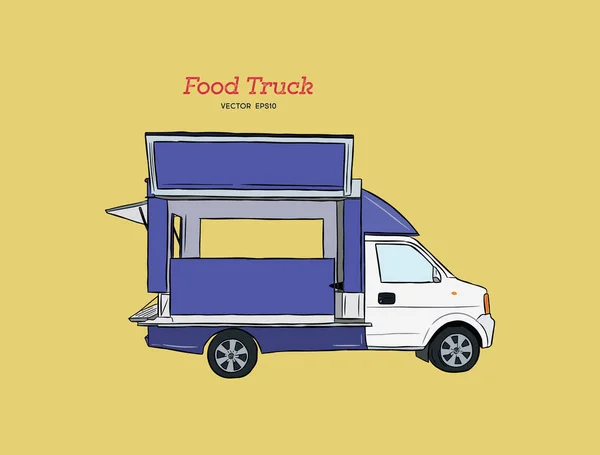 Food Truck Karneval Hand zeichnen Sketch-Stil. — Stockvektor