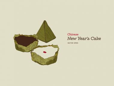 Geleneksel yıl kek veya Çince yılbaşı pasta yemek prepa olduğunu