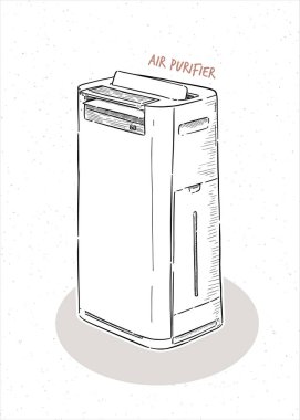 Hava temizleyici, elle çizim vektörü.