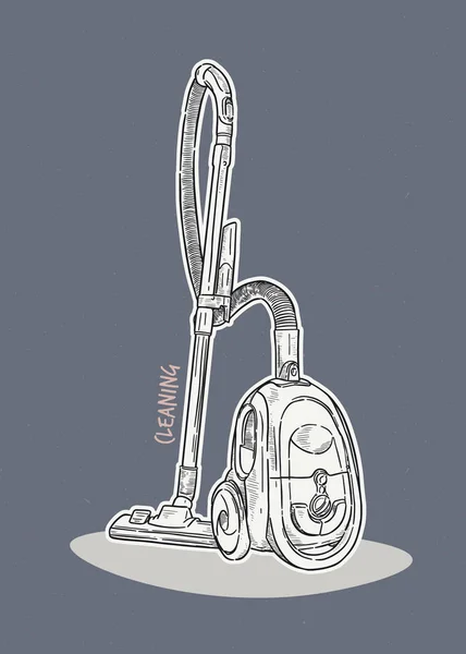 Vacuum cleaner, hand draw sketch vector. — Stock Vector