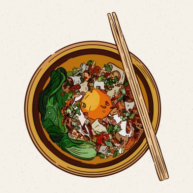 Yumurtalı makarna, elle çizim vektörü..