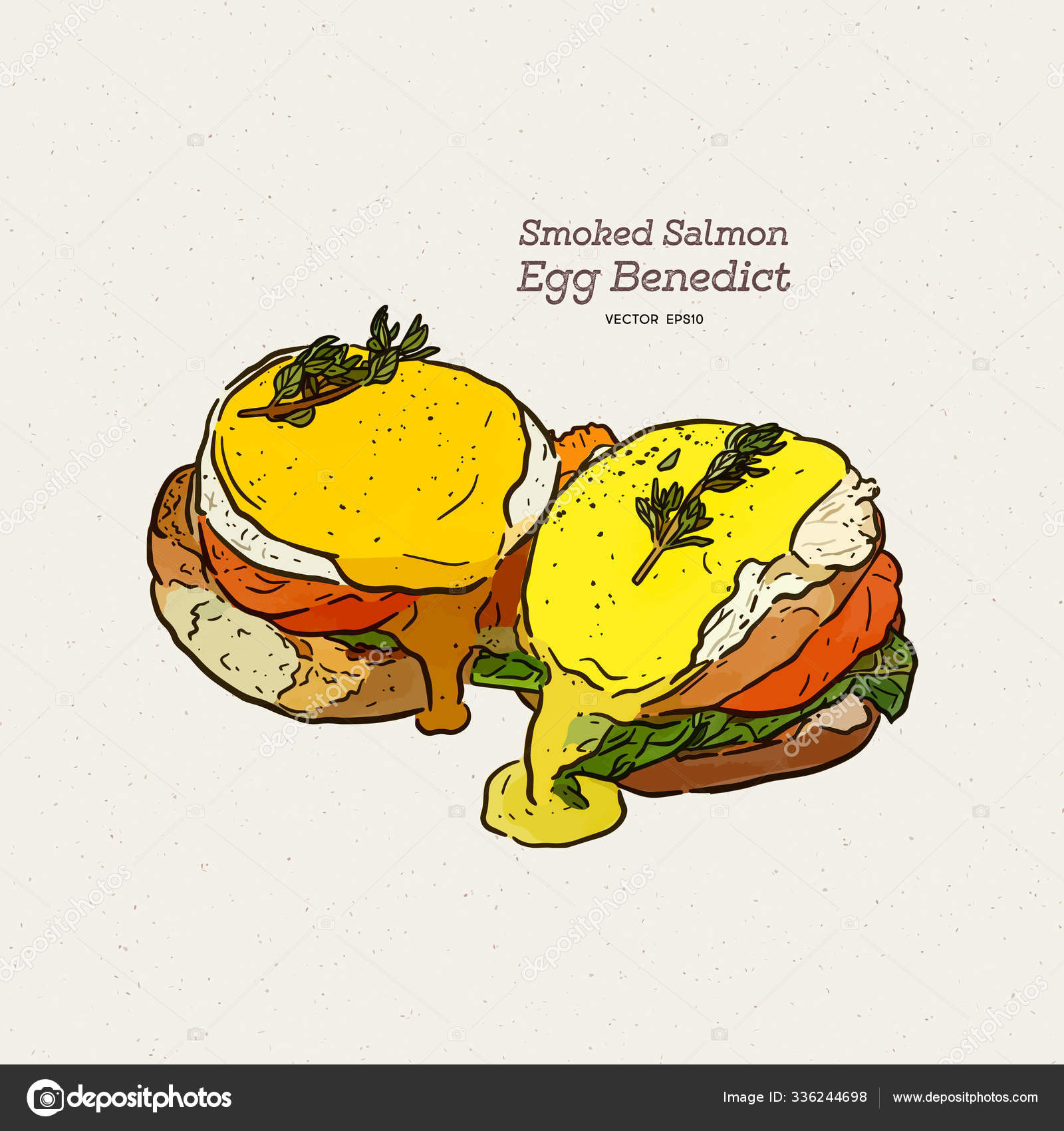 A delicious eggs benedict with smoked salmon, hollandaise sauce, Stock Vector Image by ©kirpmun@ #336244698 A delicious eggs benedict with smoked salmon, hollandaise sauce, Stock Vector Image by ©kirpmun@ #336244698
