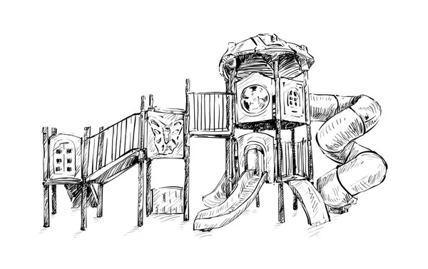 Sketch Playground Zone Kids Illustration Vector — Stockvektor