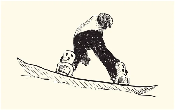 sketch of Snow board man riding, Winter Sport, Snowboarding collection, free hand draw illustration vector