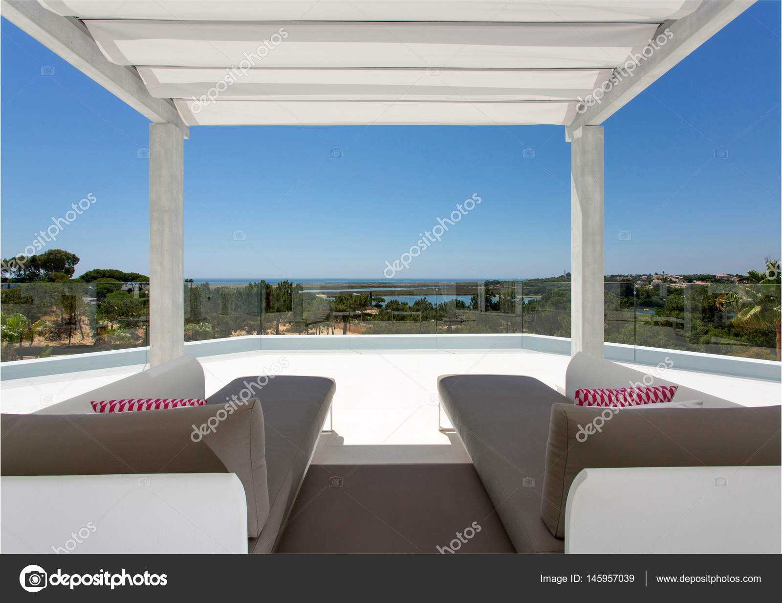 Modern house background stock photo