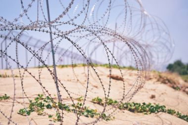 Dikenli tel yakınındaki