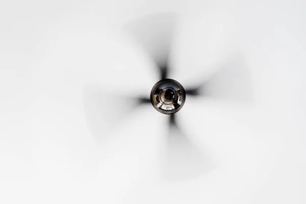 Working black ceiling fan — Stock Photo, Image