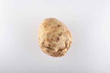 Kereviz kökü yakın plan beyaz arka plan Hollanda 'da