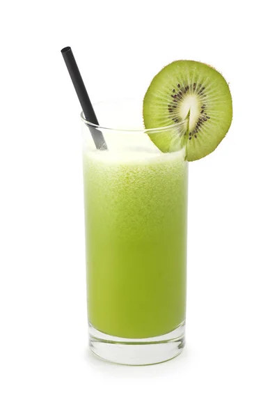 Succo di kiwi su bianco — Foto Stock