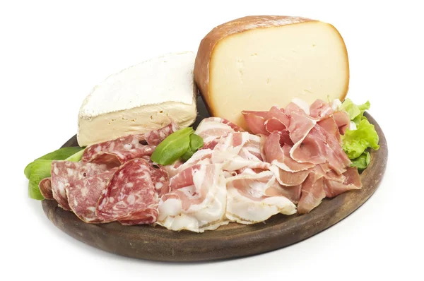 Salami and cheese — Stock Photo, Image