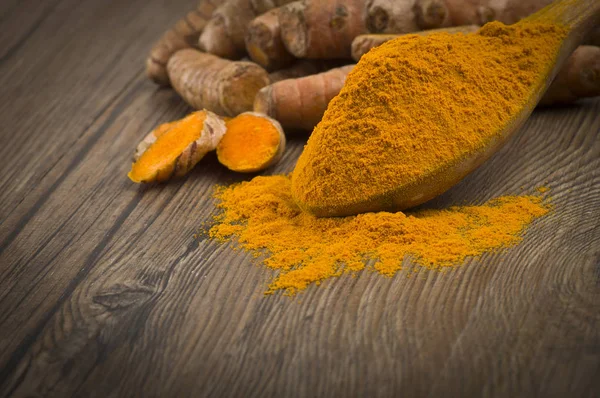 Dust of ground turmeric Stock Picture