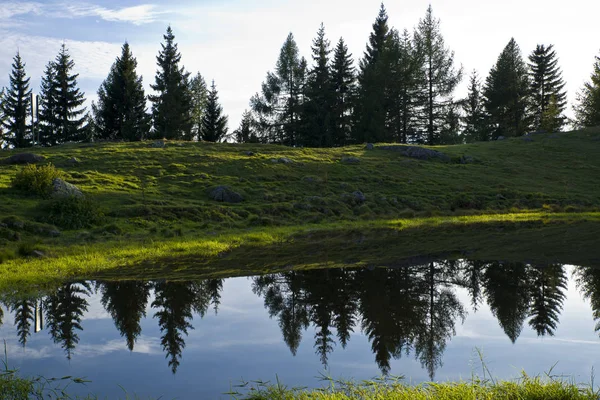 Göl dağ orman manzarası ile