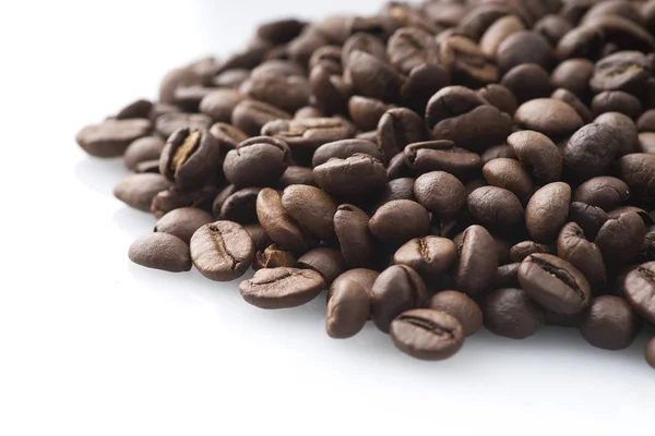Kavrulmuş Kahve Çekirdekleri Üstten Görünüm Yakın Çekimi — Stok fotoğraf