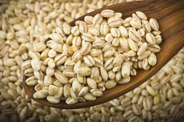 Spoon Pearl Barley Close Table — Stock Photo, Image