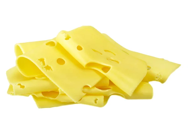 瑞士奶酪片关闭在白色 — 图库照片