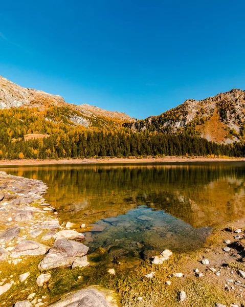 Lago Palu Itália Valmalenco Sondrio Primeiros Dias Outono — Fotografia de Stock