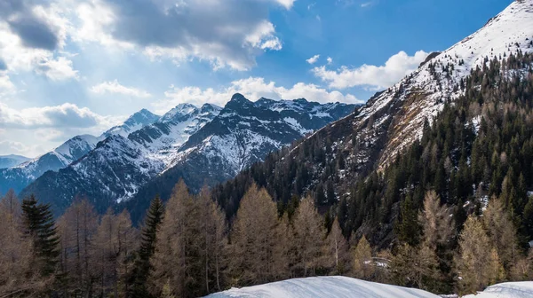 Lago Com Paisagem Floresta Montanha Monte Avaro Alpi Orobie — Fotografia de Stock