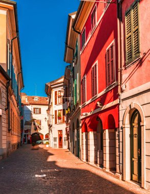 Crema İtalya Crema Gen-05-2020 'nin antik sokaklarının ayrıntıları