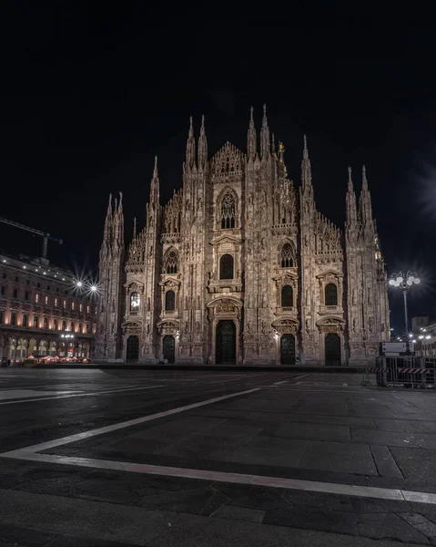 Night View Milan Cathedral Piazza Del Duomo Milan Italy Dec — Stock Photo, Image