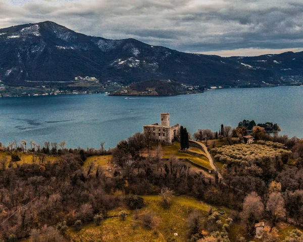 Θέα Από Νησί Montisola Λίμνη Iseo Ιταλικό Τοπίο Δεκ 2019 — Φωτογραφία Αρχείου