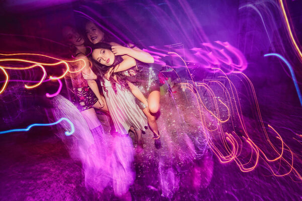 young beautiful girls having fun