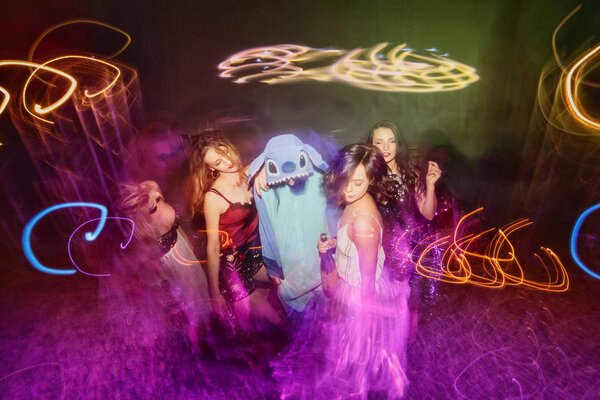 young beautiful girls having fun