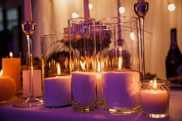 Vacker Bröllopsinredning Restaurang Ceremoni — Stockfoto