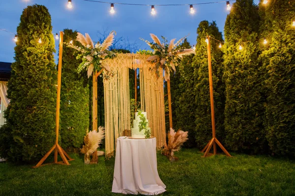 Beautiful Wedding Decor Restaurant Ceremony — Stock Photo, Image