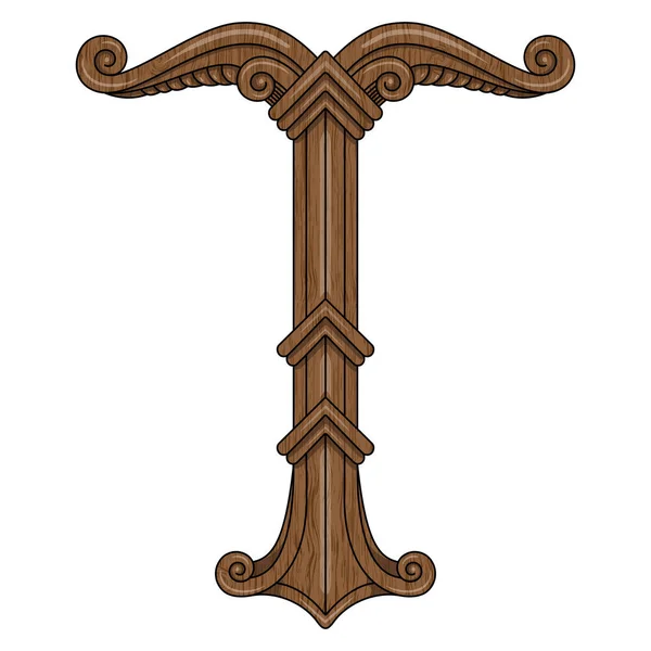 Irminsul, Yggdrasil. Árbol sagrado o tronco de árbol Sajones, dedicado al dios Irmin, el principal objeto de veneración al norte germánico — Vector de stock