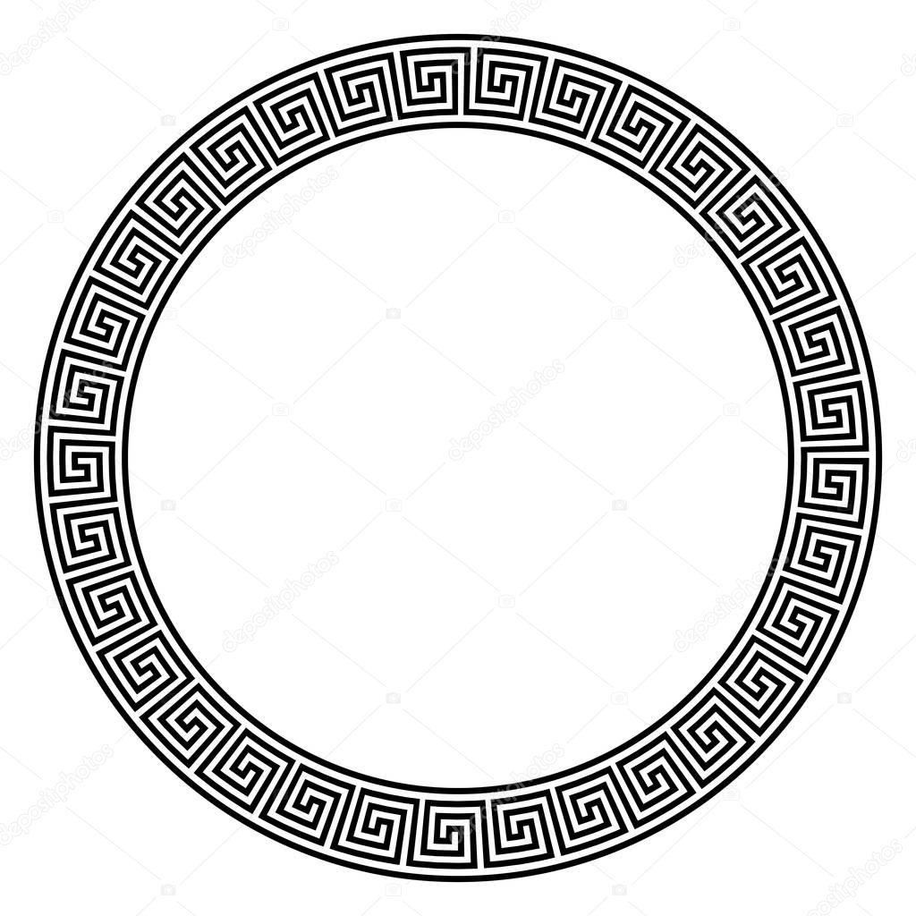 Round meander frames, ancient European pattern