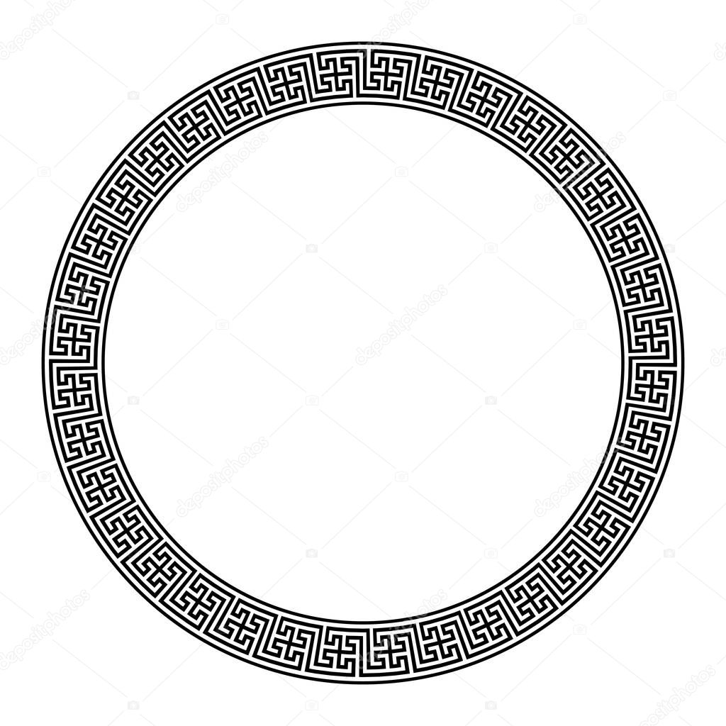 Round meander frames, ancient European pattern