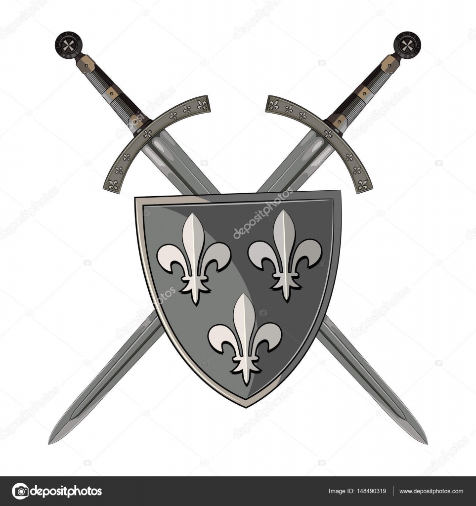 Crossed Sword. Medieval Knight Weapon. Soldier Item Stock Vector -  Illustration of handle, blood: 204646071