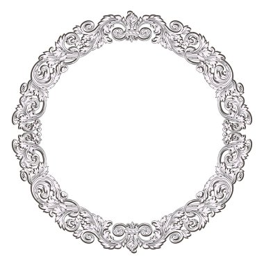 Ortaçağ Şövalyesi süsleme, bitki yuvarlak süsleme çerçeve